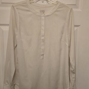 J.Crew Cream Long Sleeve Pullover Blouse